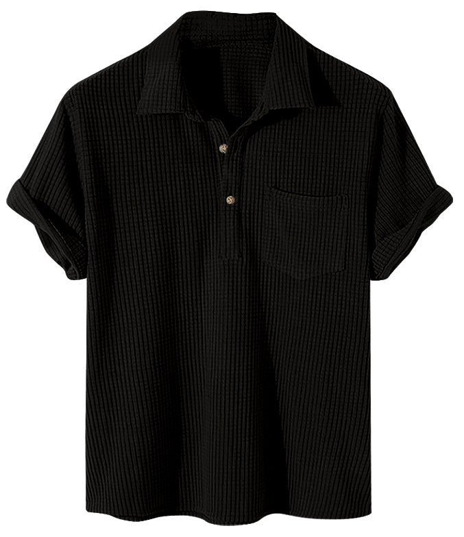 Herren Texturiertes Kurzarm Poloshirt Echoarchiv