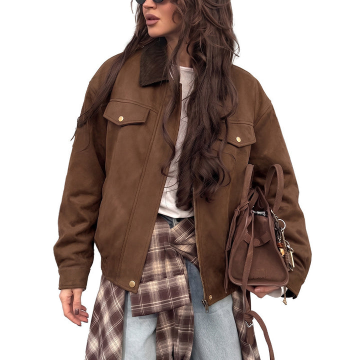 Damen Elegante Suede Jacke Echo Archiv