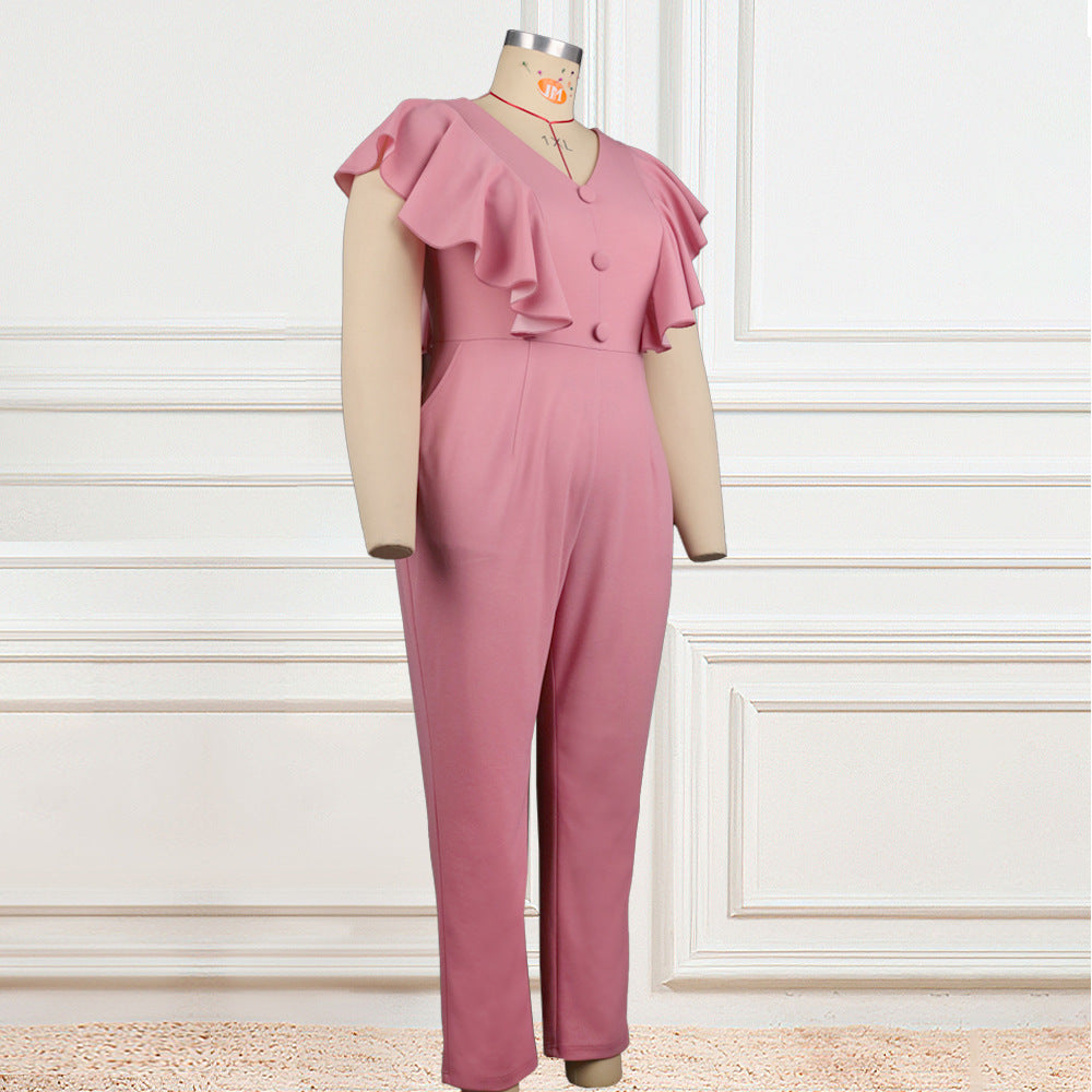 Damen Eleganter Jumpsuit mit voluminösen Rüschendetails Echo Archiv