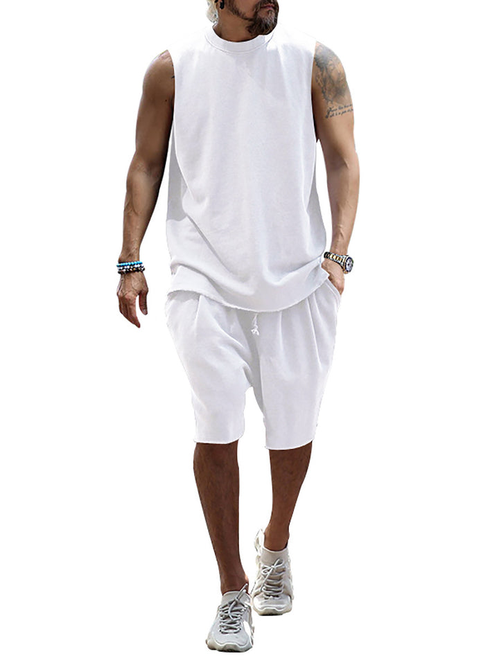 Herren sportliches Tanktop und Shorts-Set aus hochwertigem Baumwollmix Echoarchiv