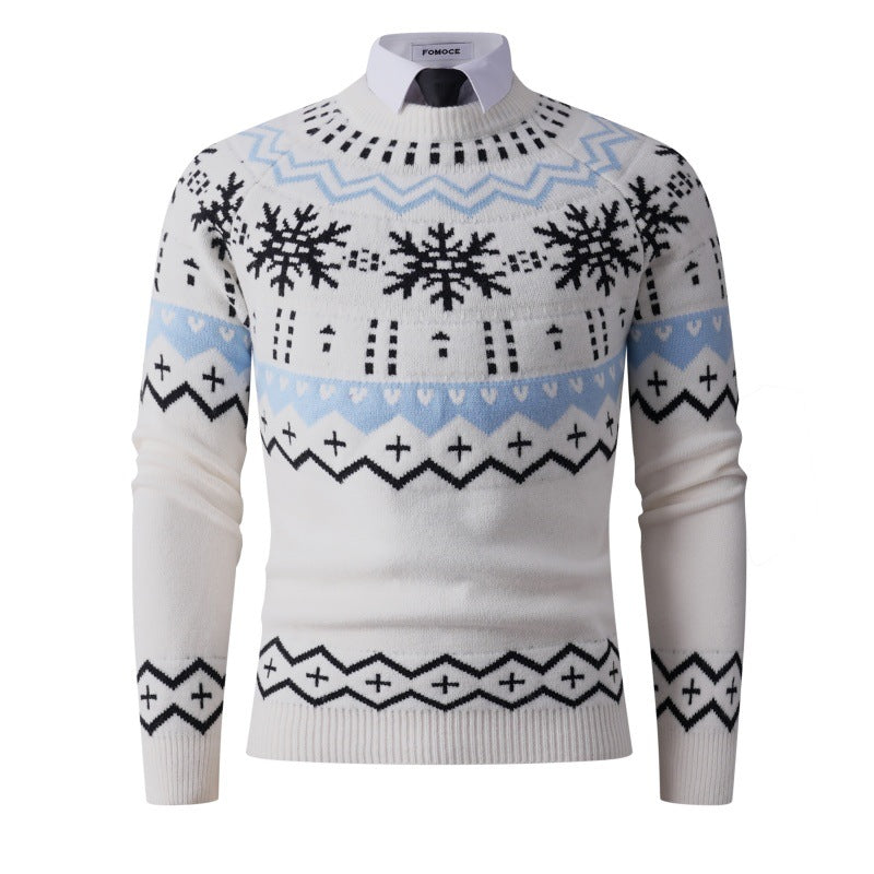 Herren modischer Strickpullover mit kreativem Schneemuster Echoarchiv