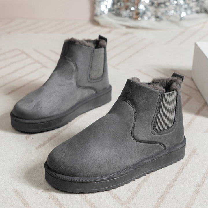 Damen  gefütterte Chelsea-Ankle-Boots mit Teddyfutter, elastischer Seitenblende und rutschfester Leichtsohle Echo Archiv