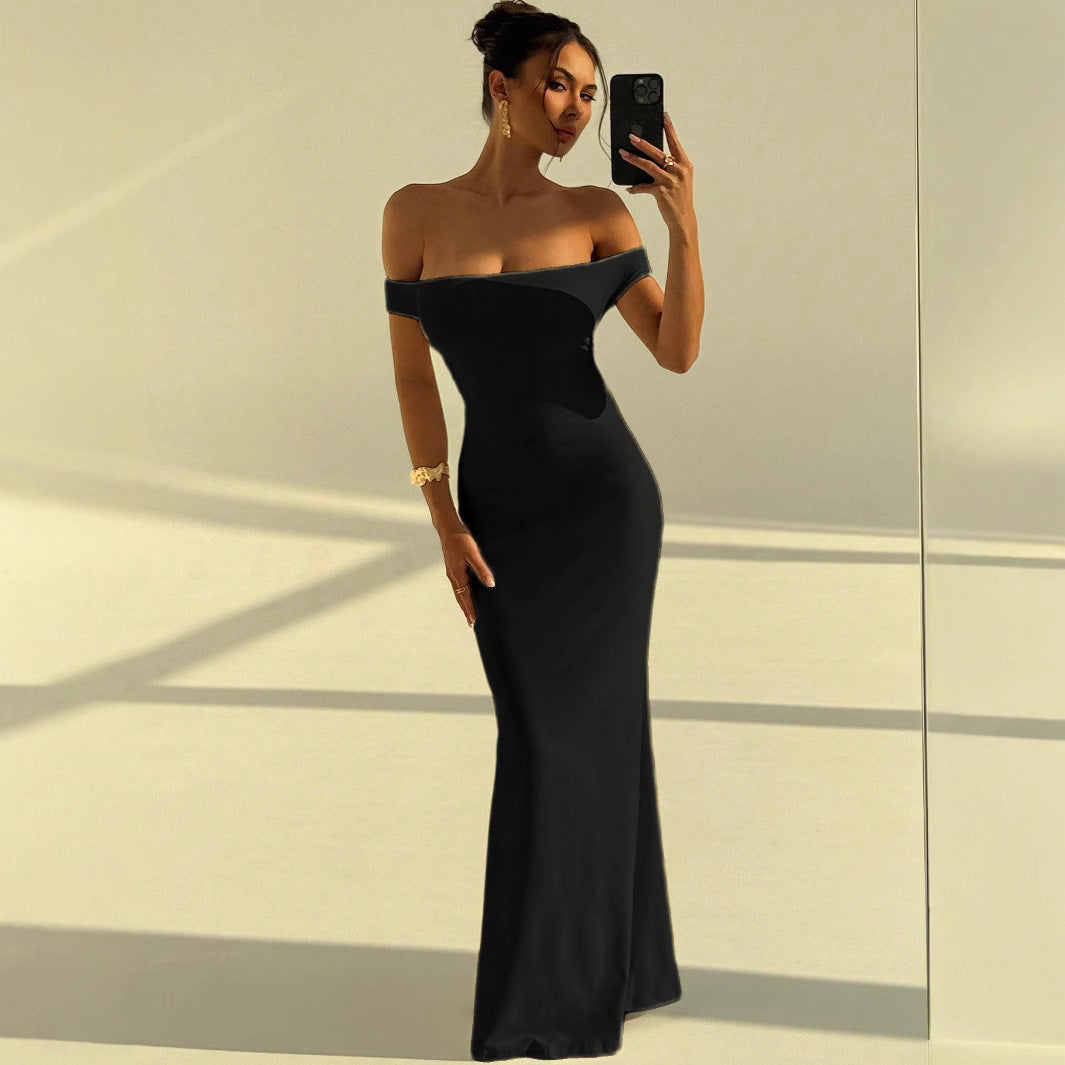 Damen Elegantes Off-Shoulder Maxikleid mit figurbetontem Schnitt Echo Archiv