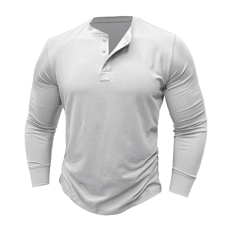 Herren Langarm-Henley-Shirt mit moderner Knopfleiste und zeitgemäßem Schnitt Echoarchiv