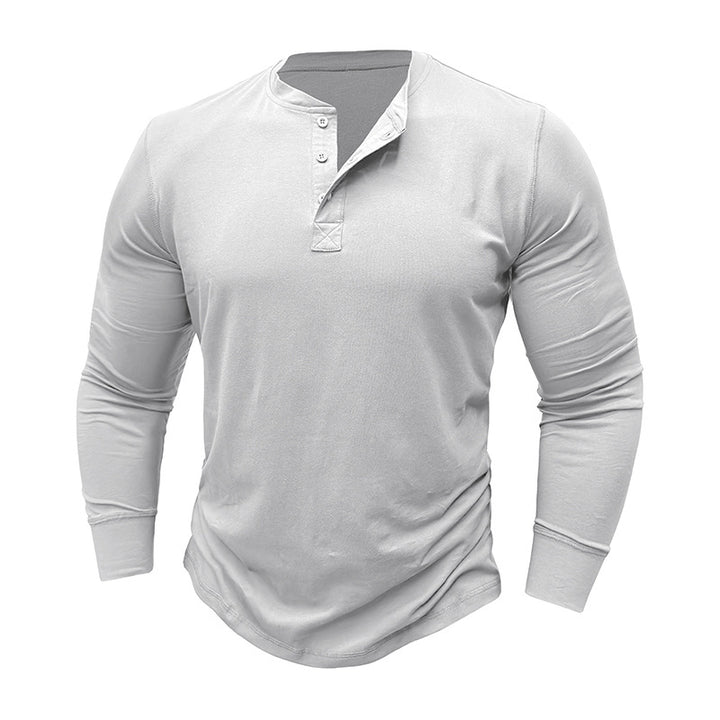 Herren Langarm-Henley-Shirt mit moderner Knopfleiste und zeitgemäßem Schnitt Echoarchiv