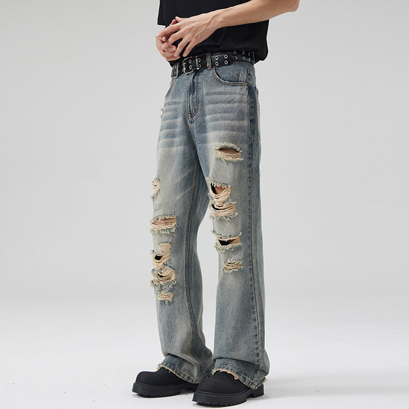 Herren Extraweitgeschnittene Destroyed-Denim-Jeans im Relaxed-Baggy-Cut Echo Archiv