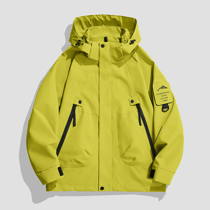 Herren Wasserdichte Utility-Softshelljacke mit Kapuze, schräge Reißverschlusstaschen & verstellbaren Ärmelriegeln Echo Archiv