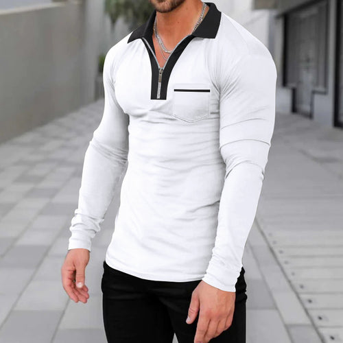 Herren Longsleeve mit modernem Stehkragen und Reißverschluss Echoarchiv