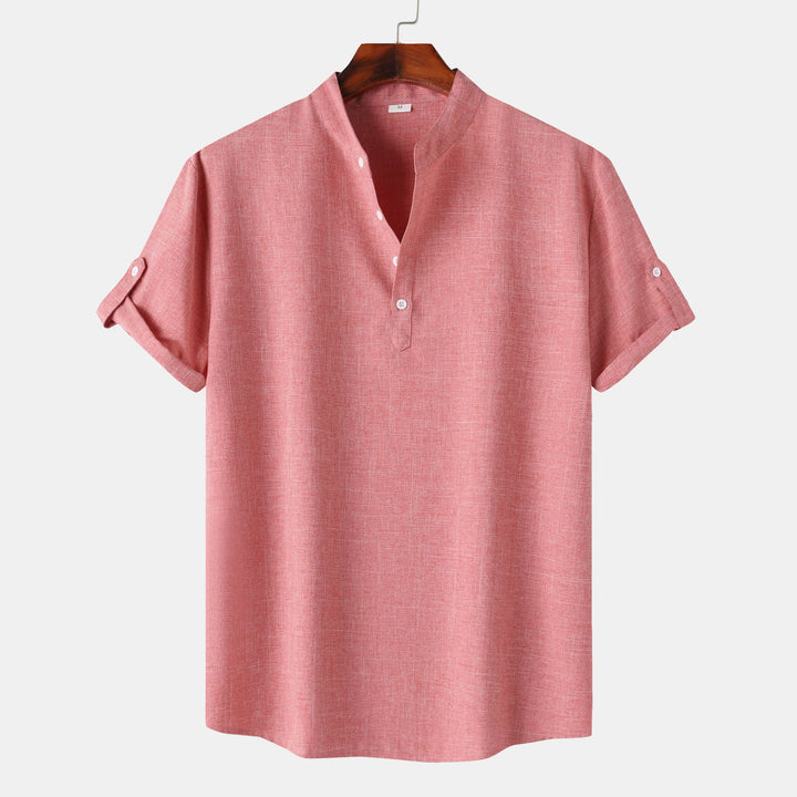 Herren Kurzarmhemd mit innovativem Henley-Ausschnitt und lässigem Design Echoarchiv