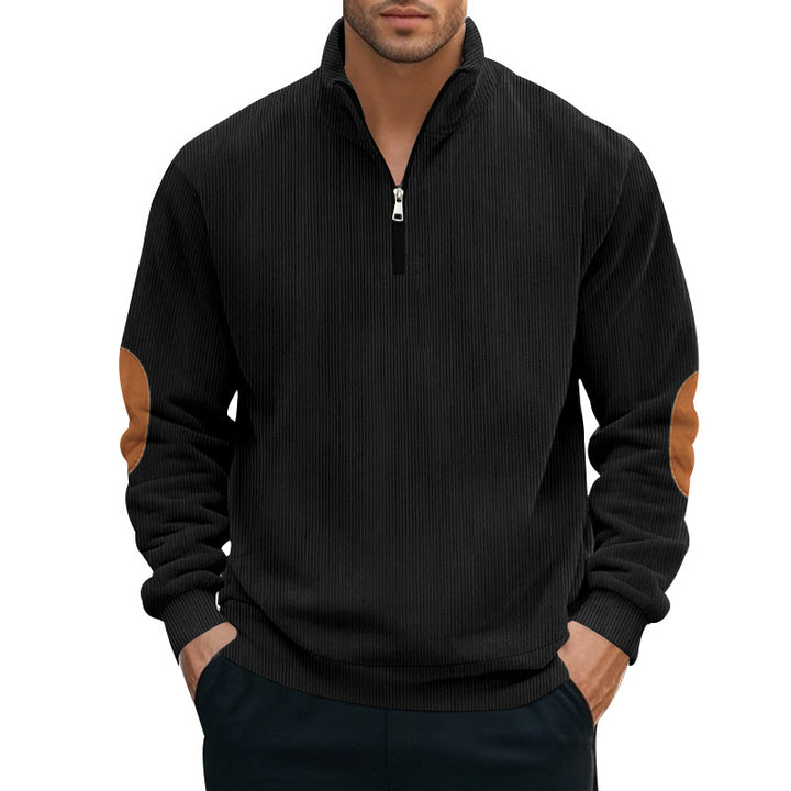 Herren Pullover mit halbem Reißverschluss und strukturiertem Design Echoarchiv