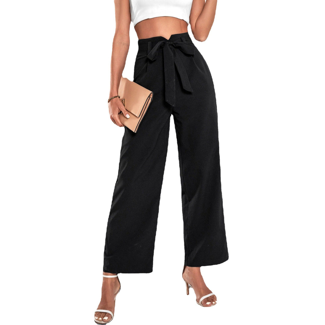Damen Hochtaillierte Paperbag-Culotte mit Bindegürtel und weitem Bein Echoarchiv