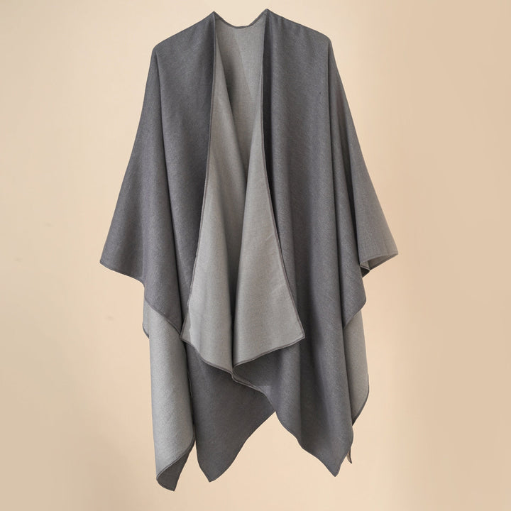 Damen Wohlfühl-Poncho Aus Weichem Wollmix mit Elegantem Schnitt Echoarchiv