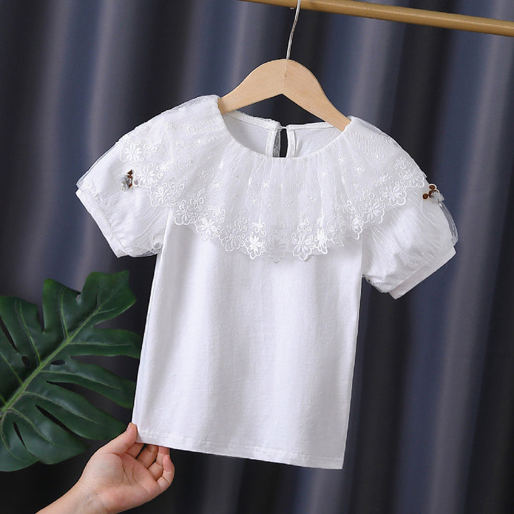 Mädchen T-Shirt mit elegantem Spitzenbesatz Echo Archiv