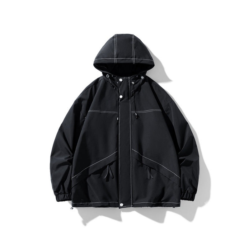 Herren Sportliche Übergangsjacke mit verstellbarem Kapuzenverschluss Echo Archiv