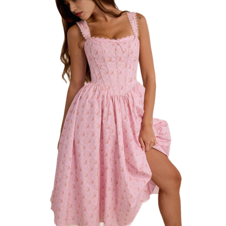 Damen Fein genähtes Sommerkleid mit floralen Mustern Echo Archiv