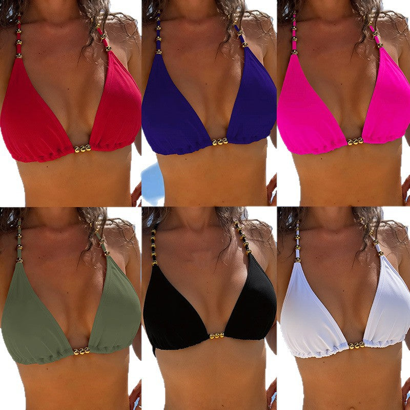 Damen Triangel-Bikini mit goldenen Akzenten und verstellbaren Trägern Echo Archiv