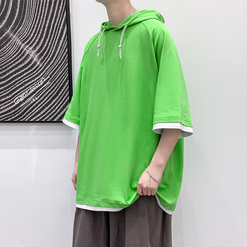 Herren Oversize T-Shirt mit Kapuze und atmungsaktiven Eigenschaften Echoarchiv