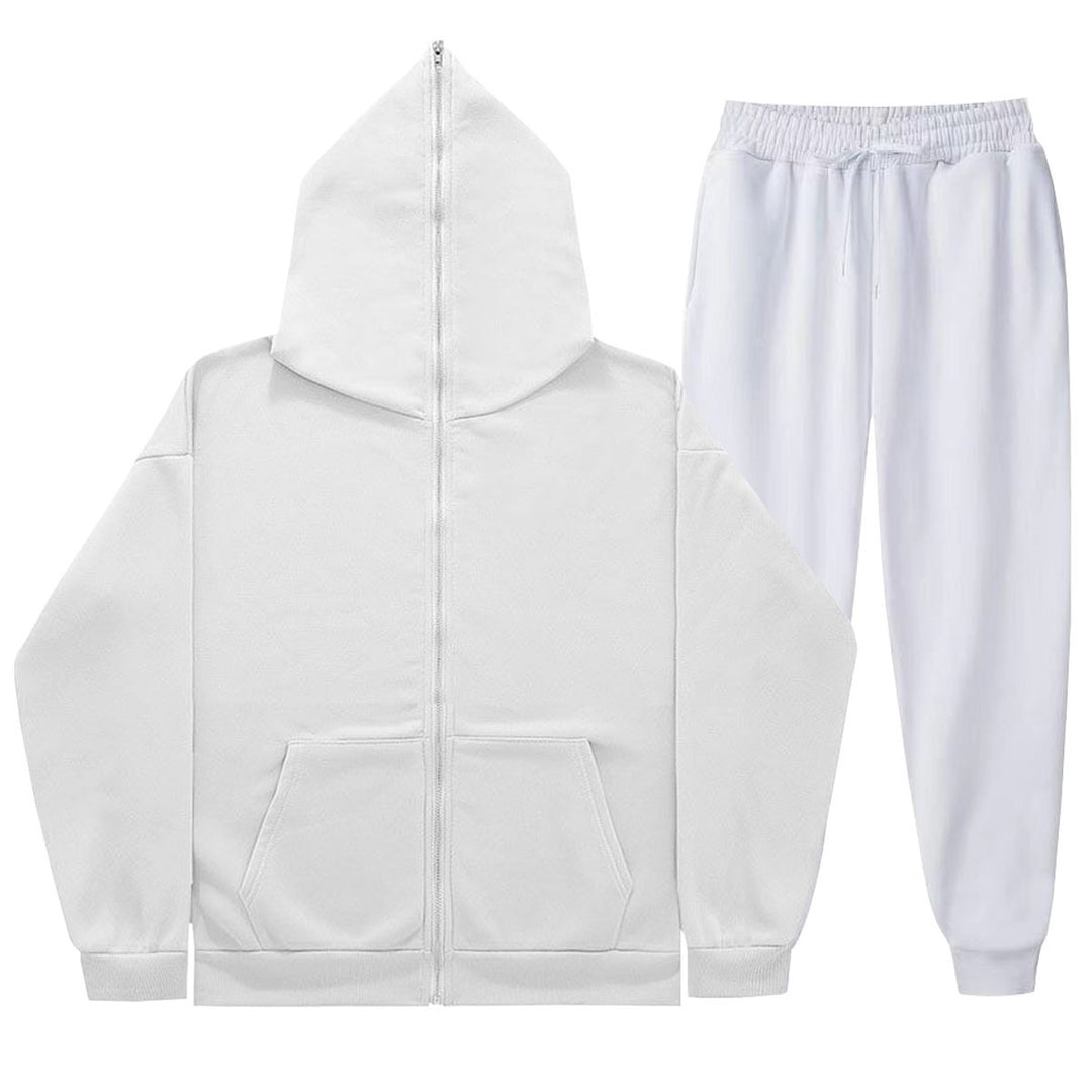 Unisex leichter French-Terry Zip-Hoodie und tapered Jogginghose Set mit Raglanärmeln, Kängurutasche und elastischem Komfortbund – Auréline