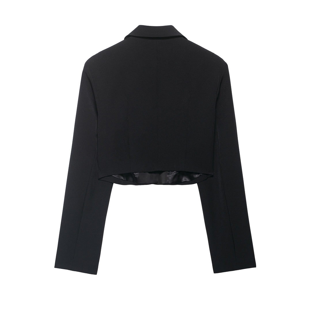 Damen Kurzblazer im Smokingstil mit Satinrevers, taillierter Cropped‑Silhouette Echo Archiv