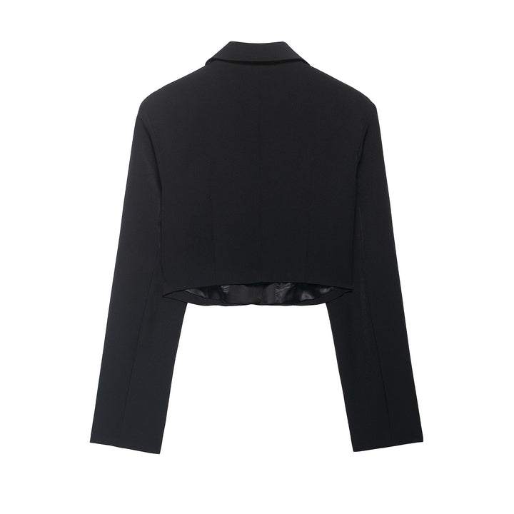 Damen Kurzblazer im Smokingstil mit Satinrevers, taillierter Cropped‑Silhouette Echo Archiv