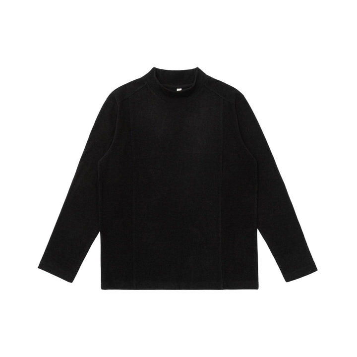 Unisex Feinstrukturierter Stehkragen-Pullover mit Teilungsnähten Echoarchiv