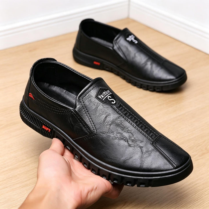 Herren Elegante und Bequeme Slip-On Lederschuhe Echoarchiv