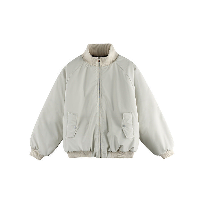 Unisex Boxy-Übergangs-Bomberjacke mit Stehkragen und Pattentaschen Echo Archiv
