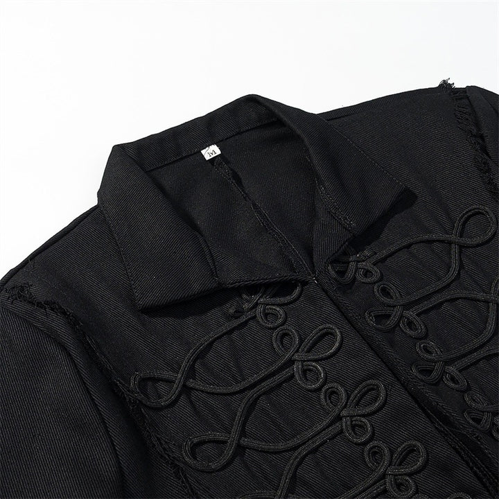 Damen Gekürzte Militärinspirierte Jacke mit Tressenapplikation und fransigem Saum Echo Archiv