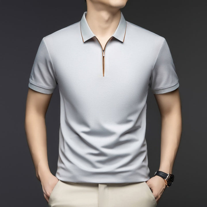 Herren Kurzarm-Shirt mit modernem Reißverschluss Echoarchiv