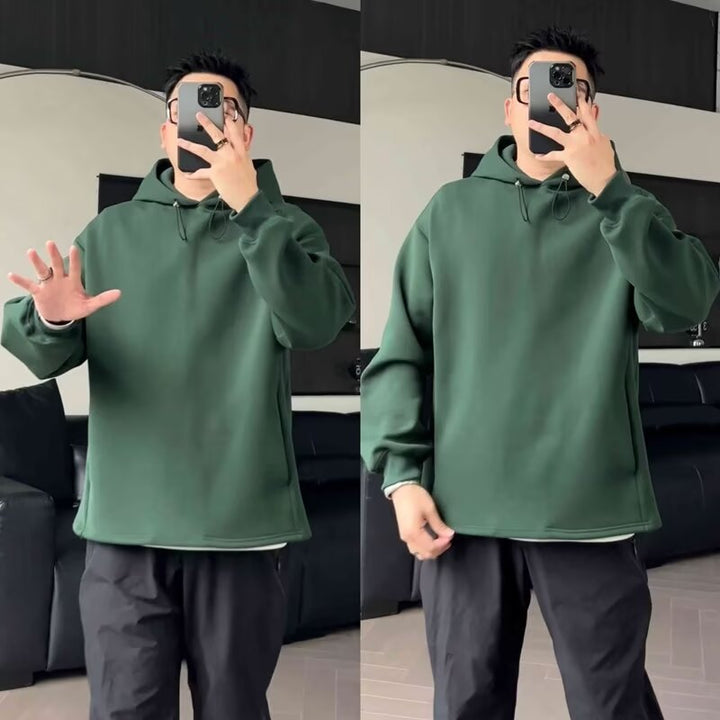 Herren Oversized Kapuzenpullover mit Dropped-Shoulder, schwerer Baumwollmischung und minimalistischer Silhouette Echoarchiv