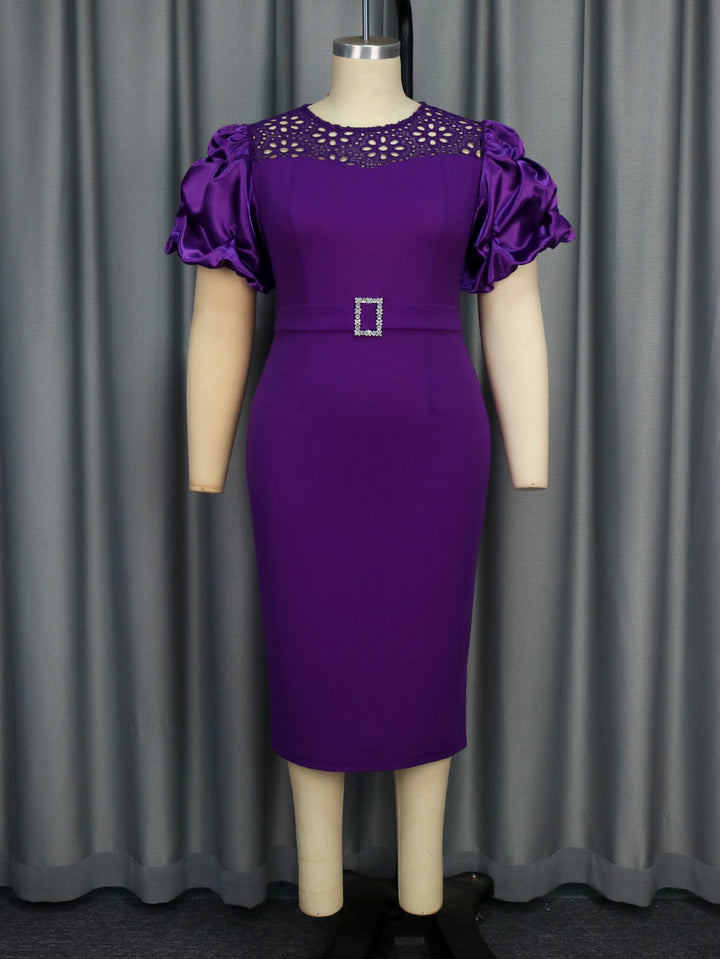 Damen Figurbetontes Cocktailkleid mit kreativem Rüschendesign und dekorativem Taillengürtel Echo Archiv