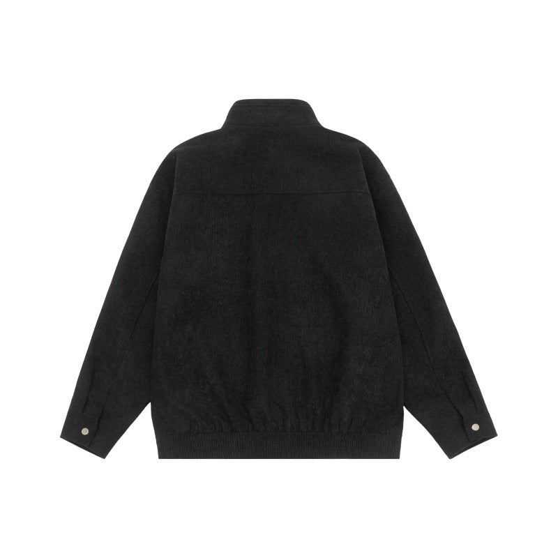Herren Kurzjacke aus Teddy‑Fleece mit Stehkragen, aufgesetzten Brusttaschen und durchgehendem Reißverschluss Echoarchiv