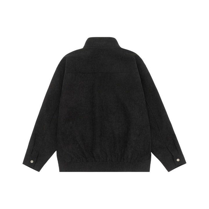 Herren Kurzjacke aus Teddy‑Fleece mit Stehkragen, aufgesetzten Brusttaschen und durchgehendem Reißverschluss Echoarchiv