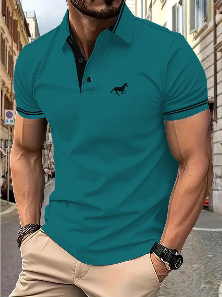 Herren Poloshirt mit modernem Kontrastkragen Echoarchiv
