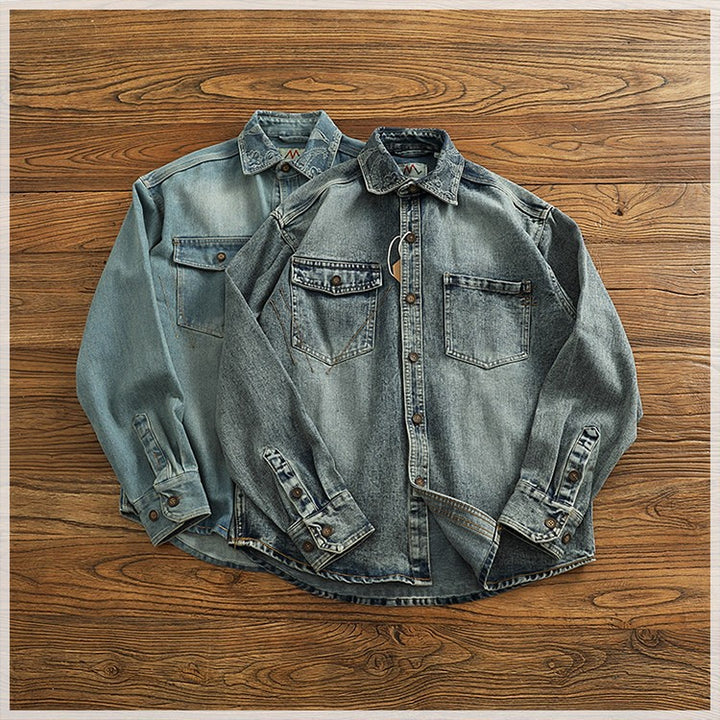 Herren Denim Hemdjacke mit Brusttaschen Echo Archiv