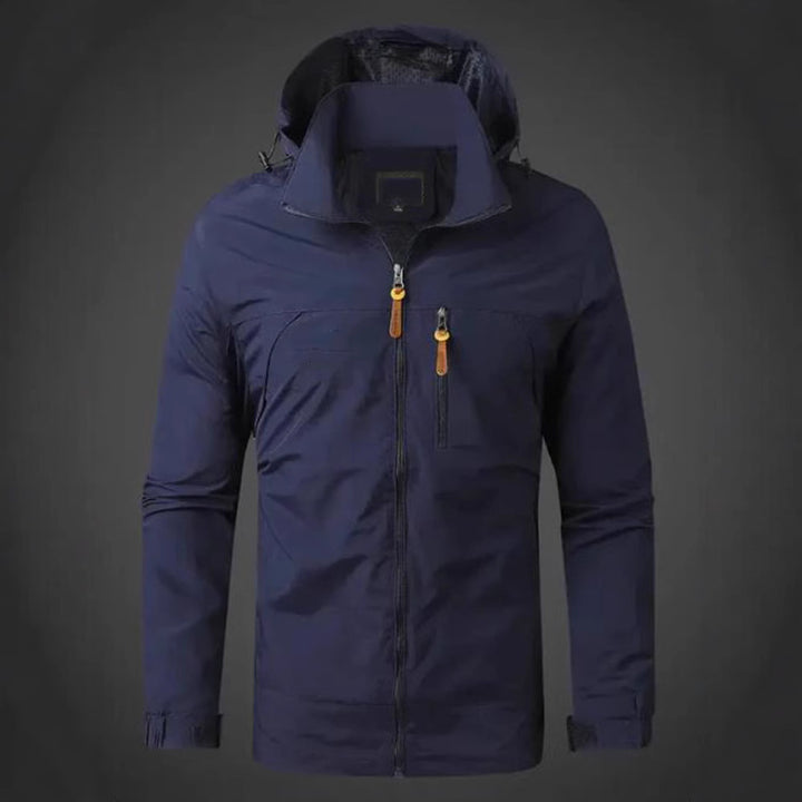 Herren Wetterfeste Funktionsjacke mit verstellbarer Kapuze Echoarchiv
