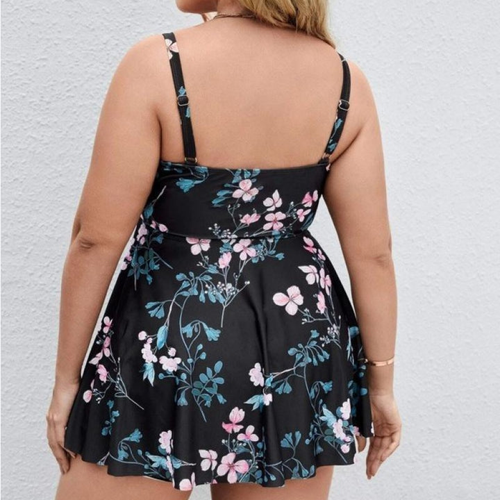 Damen Sportliches Tankini-Set mit floralem Oberteil und Shorts Echo Archiv