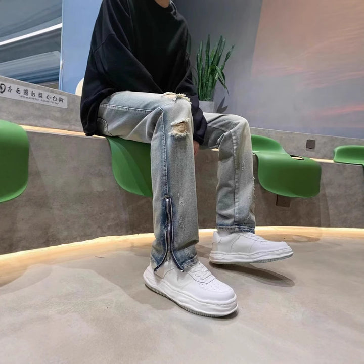 Herren Lässige Destroyed Jeans Echoarchiv