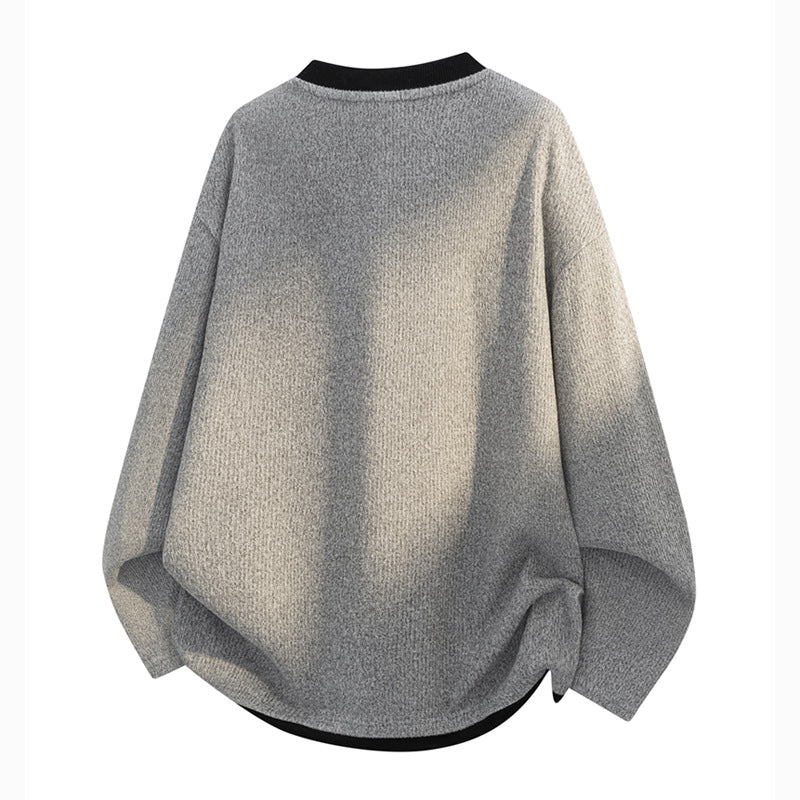 Herren Oversize-Henley-Sweatshirt mit Waffelstruktur & Knopfleiste Echoarchiv