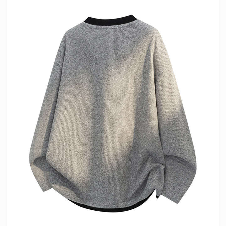 Herren Oversize-Henley-Sweatshirt mit Waffelstruktur & Knopfleiste Echoarchiv