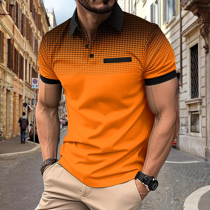 Herren Polo-Shirt mit kurzem Arm im Gradient-Muster Echoarchiv