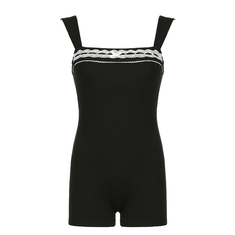 Damen Schwimmsuit mit eleganter Spitze und breiten Trägern Echo Archiv