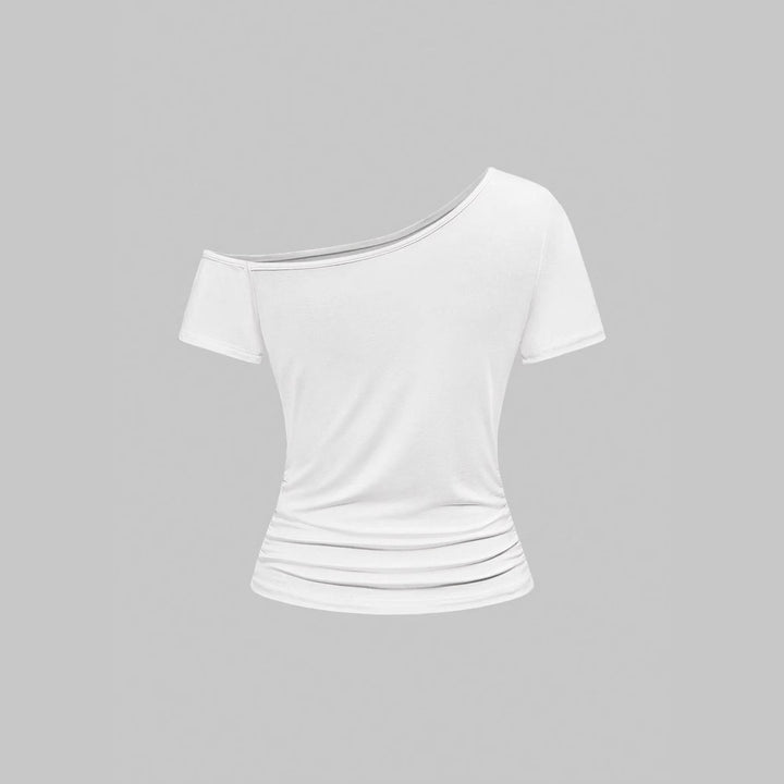Damen Modisches Shirt mit großzügigem Ausschnitt und einzigartigem Grafikdesign Echo Archiv