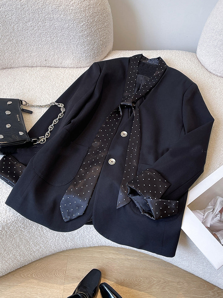 Damen Modischer Blazer mit integriertem Schal Echoarchiv