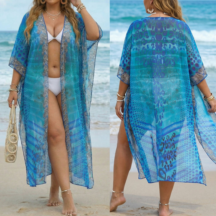 Damen eleganter Strandkimono mit filigranen Muster Echo Archiv