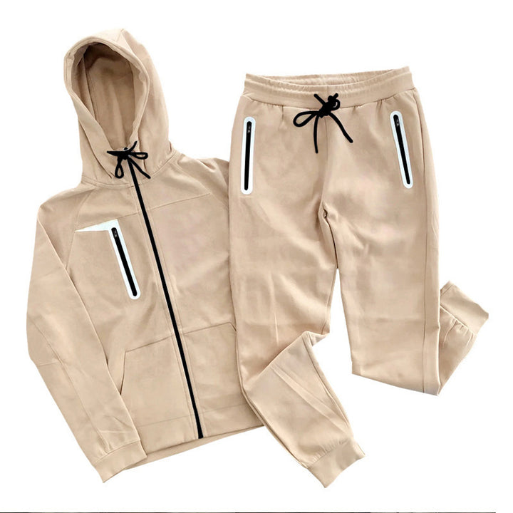 Herren sportlicher Hoodie-Anzug mit innovativem Design und praktischen Reißverschlusstaschen Echoarchiv