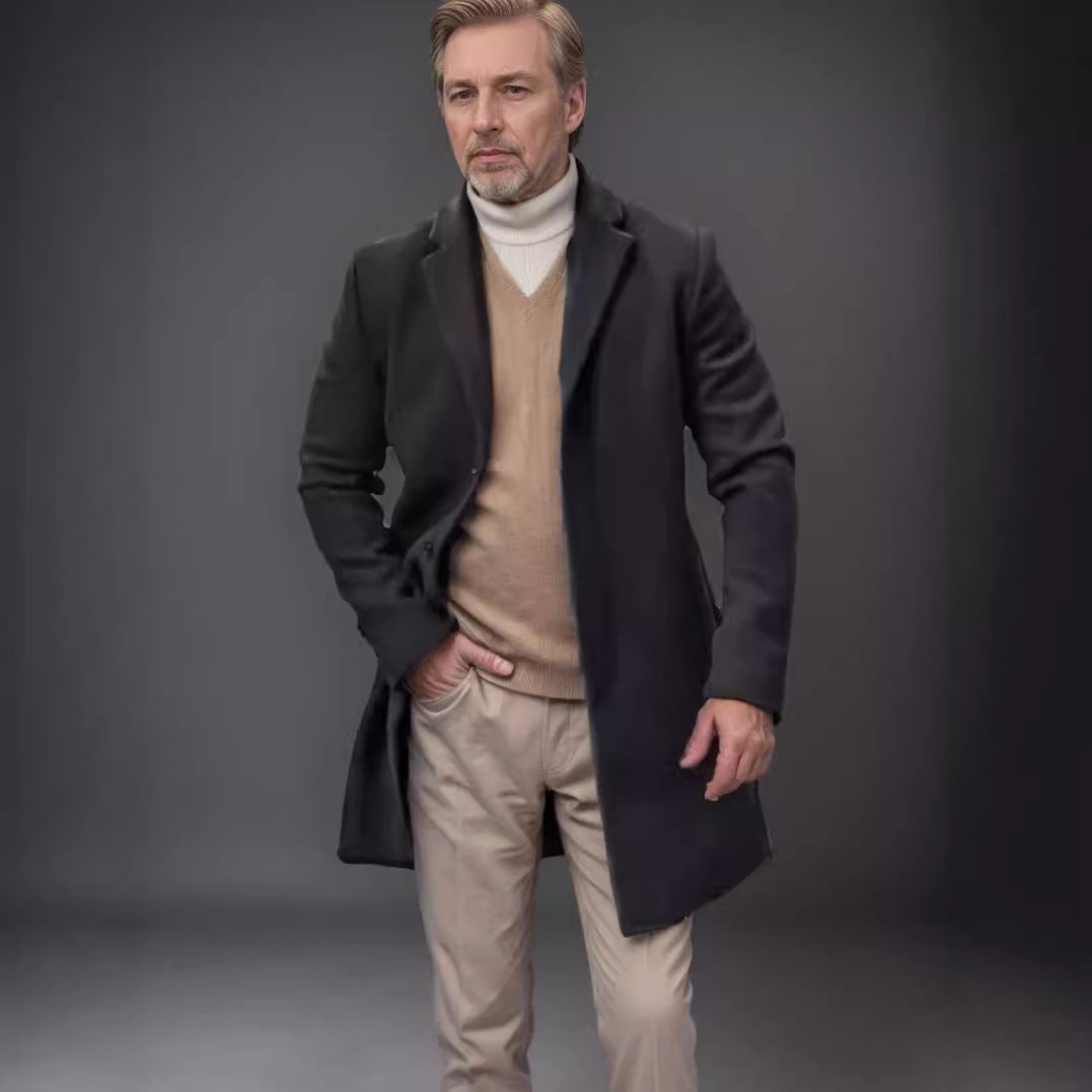 Herren eleganter Langmantel mit modernem Schnitt und hochwertigem Innenfutter Echoarchiv