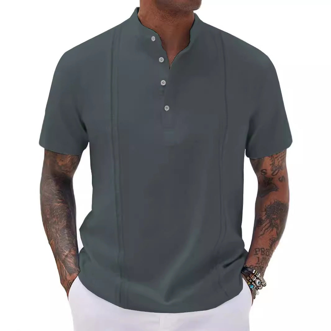 Herren Poloshirt mit modernem Knopfleisten-Design und atmungsaktiver Struktur Echoarchiv