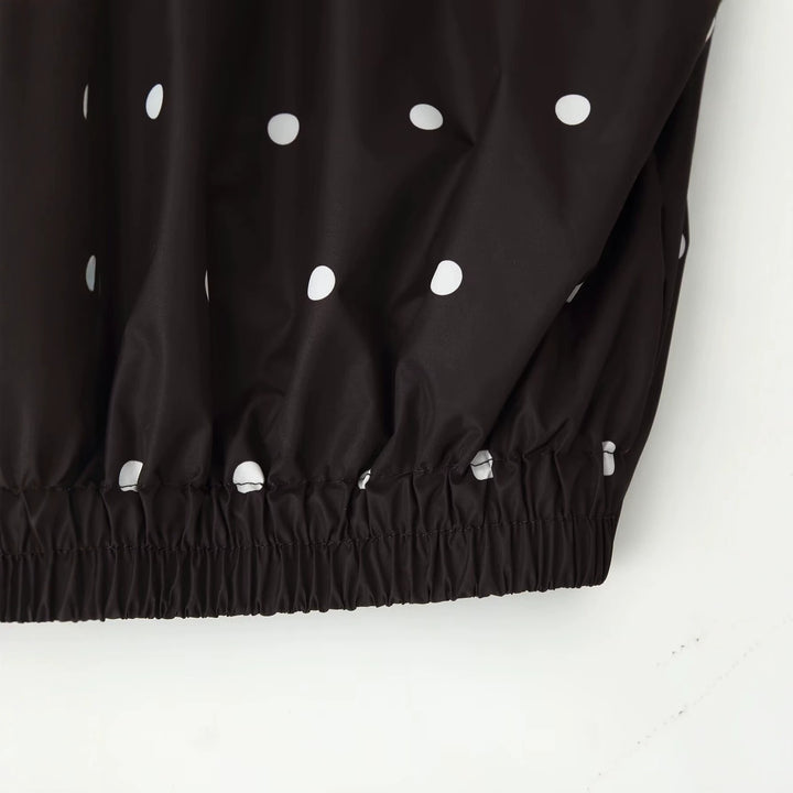 Damen Cropped-Übergangsjacke im Polka‑Dot-Design mit Stehkragen und elastischen Bündchen Echoarchiv