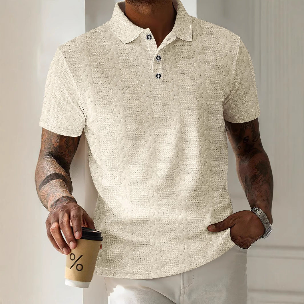 Herren Kurzarm Poloshirt mit strukturiertem Design Echoarchiv